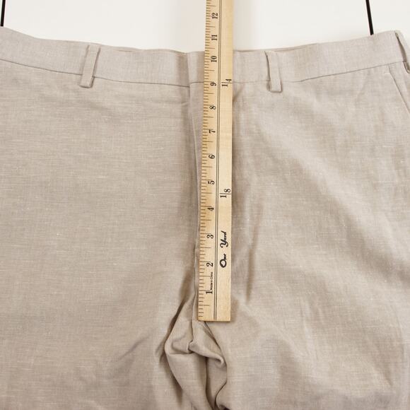 Cubavera Easy Care Linen Blend Flat Front Dress Beige Pants Mens Sz 34 x 30 - Picture 6 of 10